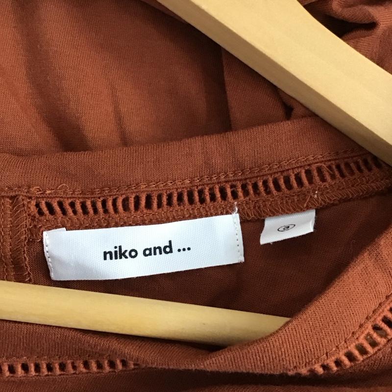 ニコアンド niko and... カットソー 半袖 半袖カットソー フレア袖 3 無地 茶 / ブラウン / brown レディース USED 古着 中古 10152346