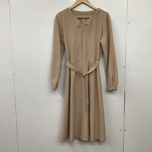 インデックス index ワンピース ロングスカート 長袖ロングワンピース フレアスカート M 無地 ベージュ / ベージュ / beige レディース USED 古着 中古 10152349