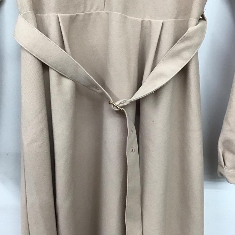 インデックス index ワンピース ロングスカート 長袖ロングワンピース フレアスカート M 無地 ベージュ / ベージュ / beige レディース USED 古着 中古 10152349