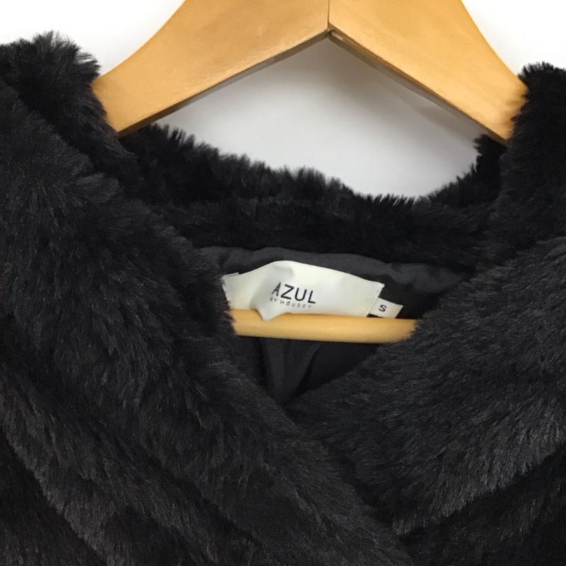 アズールバイマウジー AZUL BY MOUSSY コート コート一般 250cam30-171i エコファーフードショートコート S 無地 黒 / ブラック / black レディース USED 古着 中古 10152350