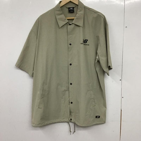 ニューバランス New Balance シャツ、ブラウス 半袖 jmtl1811 半袖シャツ ロゴシャツ フロントボタン L ロゴ、文字 ベージュ / ベージュ / beige メンズ USED 古着 中古 10152356