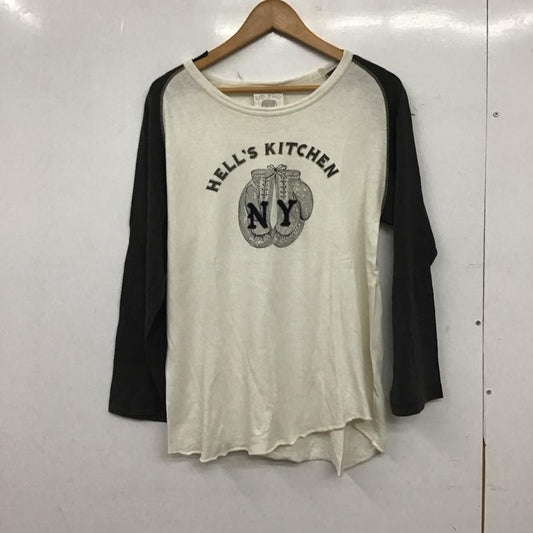 レフトフィールド Left Field カットソー 長袖 長袖カットソー プリントカットソー ラグラン S プリント アイボリー / アイボリー / メンズ USED 古着 中古 10152373