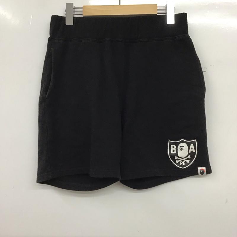 アベイシングエイプ A BATHING APE パンツ ショートパンツ ショートパンツ ハーフパンツ カジュアルパンツ S ロゴ、文字 黒 / ブラック / black メンズ USED 古着 中古 10152382