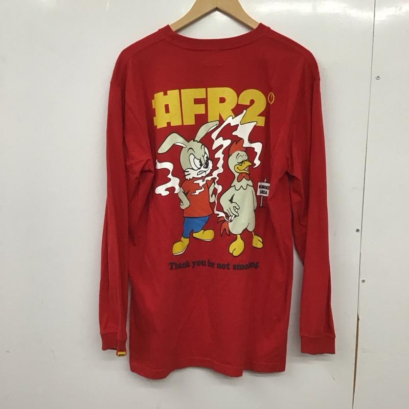 エフアールツー FR2 カットソー 長袖 長袖カットソー プリントカットソー クルーネック L ロゴ、文字 赤 / レッド / red メンズ USED 古着 中古 10152384