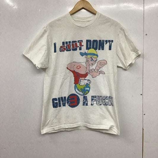 古着 USED Tシャツ 半袖 半袖カットソー プリントTシャツ クルーネックカットソー eminem is dgaf M プリント 白 / ホワイト / white メンズ USED 古着 中古 10152385