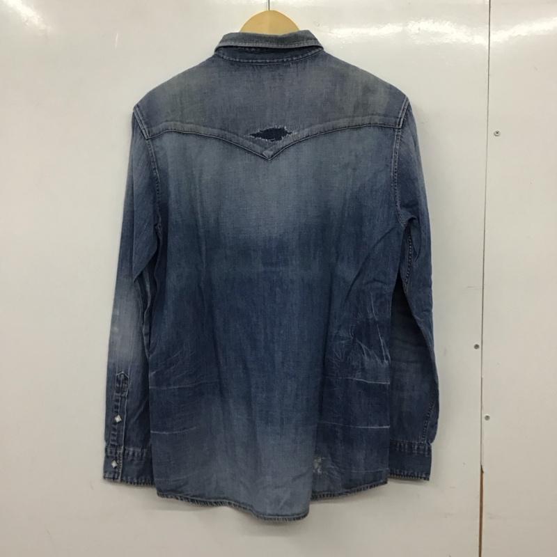 フラグメント FRAGMENT シャツ、ブラウス 長袖 長袖シャツ デニムシャツ カラーシャツ M プリント インディゴ / インディゴ / Indigo メンズ USED 古着 中古 10152386