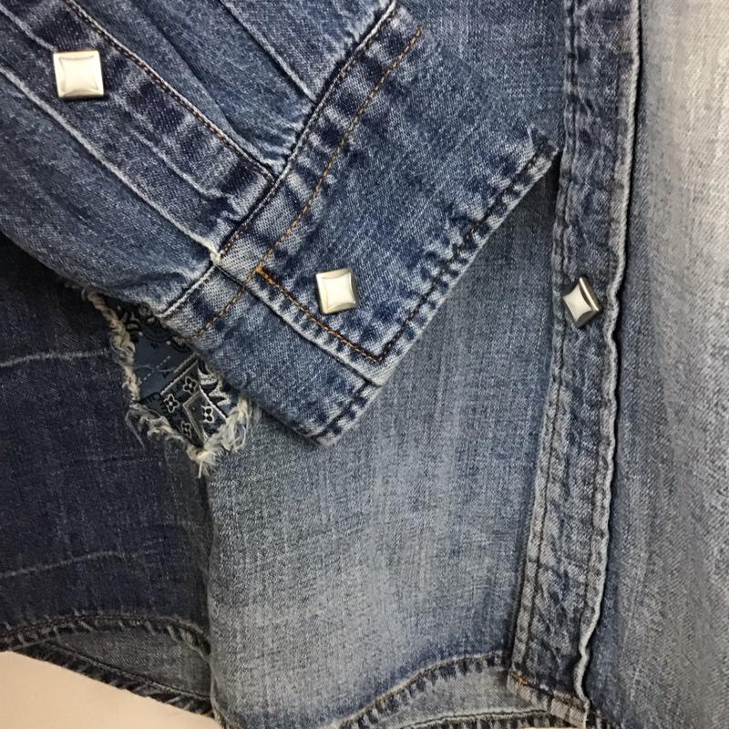 フラグメント FRAGMENT シャツ、ブラウス 長袖 長袖シャツ デニムシャツ カラーシャツ M プリント インディゴ / インディゴ / Indigo メンズ USED 古着 中古 10152386