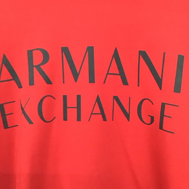 アルマーニエクスチェンジ ARMANI EXCHANGE トレーナー 長袖 長袖トレーナー スウェット クルーネック プルオーバー XL ロゴ、文字 赤 / レッド / red メンズ USED 古着 中古 10152388