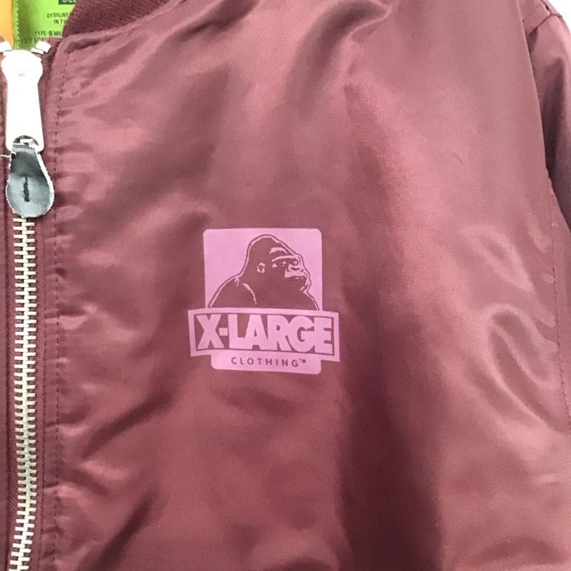 エクストララージ XLARGE ジャケット、上着 ジャンパー、ブルゾン ジップアップジャケット ナイロンジャケット アウター L ロゴ、文字 えんじ / ワインレッド / dark red メンズ USED 古着 中古 10152394