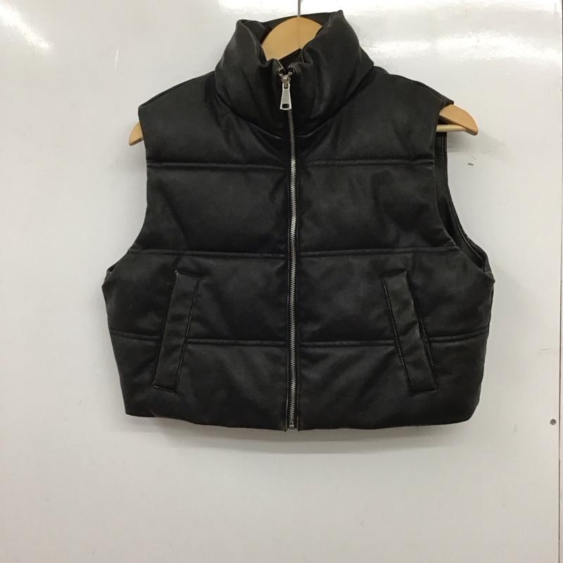 ザラ ZARA ベスト ベスト ジップアップベスト ダウンベスト ノースリーブ S 無地 ダークグレー / ダークグレー / レディース USED 古着 中古 10152396