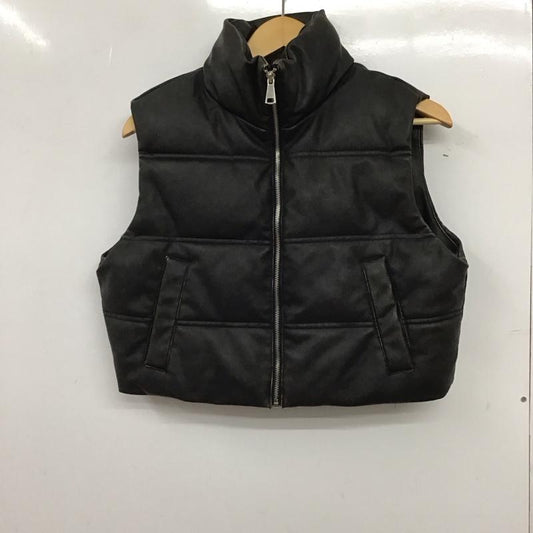 ザラ ZARA ベスト ベスト ジップアップベスト ダウンベスト ノースリーブ S 無地 ダークグレー / ダークグレー / レディース USED 古着 中古 10152396