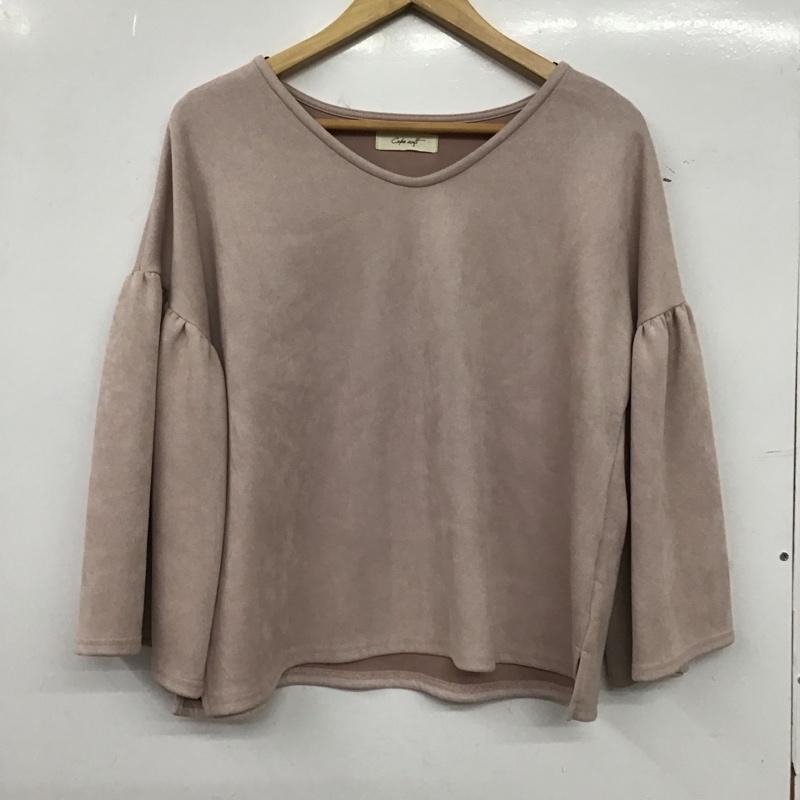 セポ cepo カットソー 長袖 長袖カットソー 無地カットソー ワイドネック フレア袖 M 無地 桃 / ピンク / pink レディース USED 古着 中古 10152399