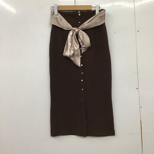 ミーア MIIA スカート ひざ丈スカート タイトスカート ひざ丈 カジュアルスカート FREE 無地 茶 / ブラウン / brown レディース USED 古着 中古 10152404