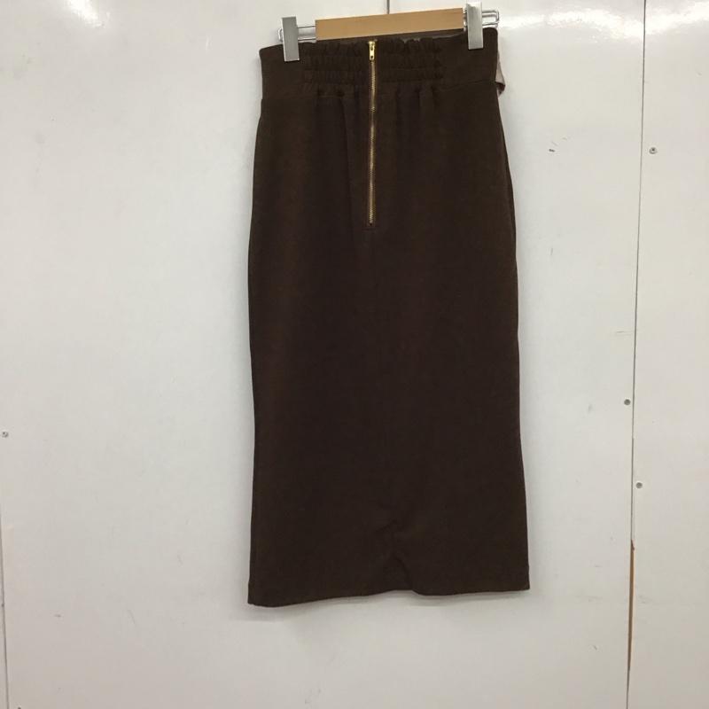 ミーア MIIA スカート ひざ丈スカート タイトスカート ひざ丈 カジュアルスカート FREE 無地 茶 / ブラウン / brown レディース USED 古着 中古 10152404