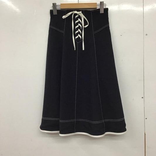 アプワイザー・リッシェ Apuweiser-riche スカート ひざ丈スカート フレアスカート カジュアルスカート 1 無地 紺 / ネイビー / navy レディース USED 古着 中古 10152406