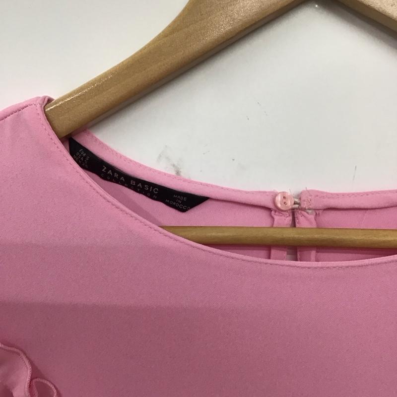 ザラベーシック ZARA BASIC カットソー 長袖 長袖カットソー 無地カットソー フレア袖 S 無地 桃 / ピンク / pink レディース USED 古着 中古 10152415