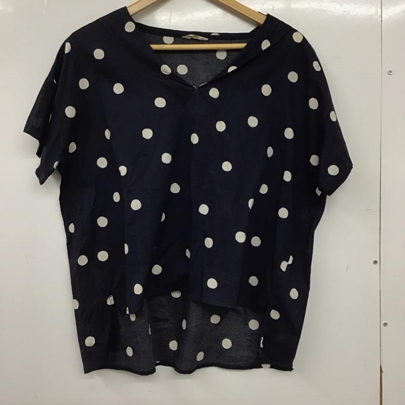 サマンサモスモス Samansa Mos2 カットソー 半袖 半袖カットソー プリントTシャツ Vネックカットソー FREE プリント 紺 / ネイビー / navy レディース USED 古着 中古 10152417