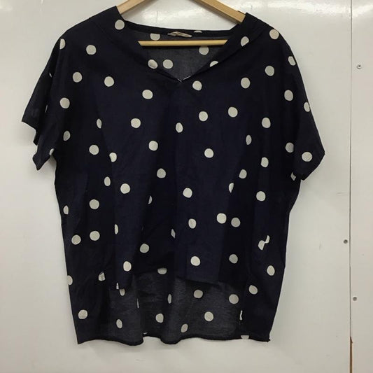 サマンサモスモス Samansa Mos2 カットソー 半袖 半袖カットソー プリントTシャツ Vネックカットソー FREE プリント 紺 / ネイビー / navy レディース USED 古着 中古 10152417