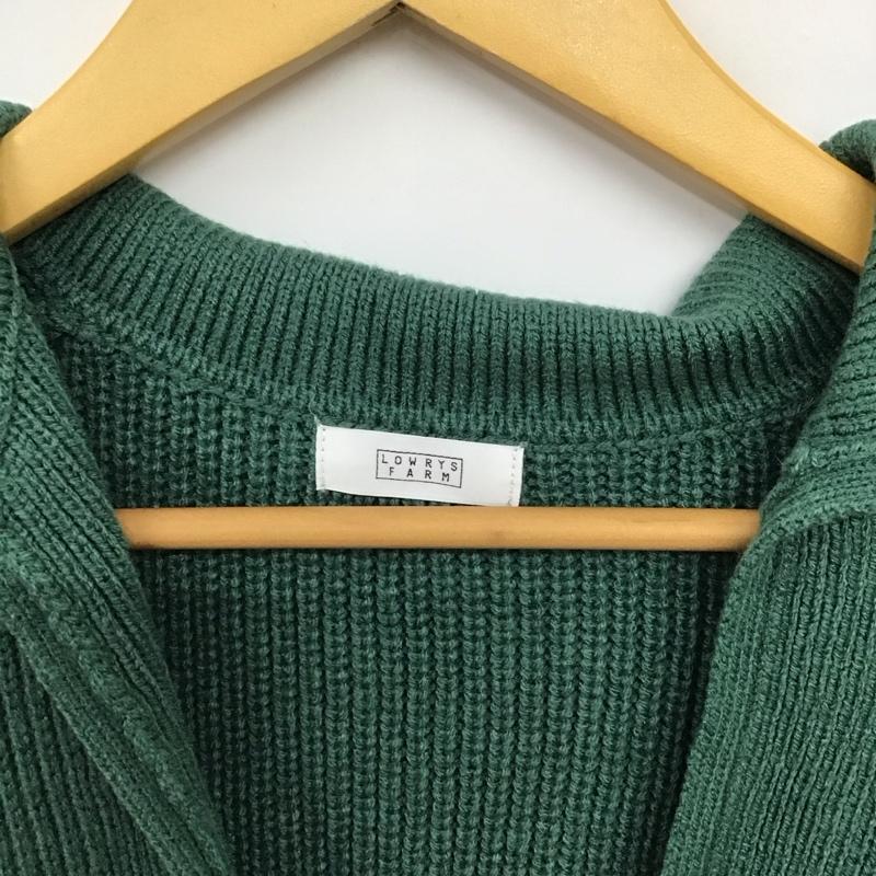 ローリーズファーム LOWRYS FARM ニット、セーター 長袖 長袖ニットカットソー Vネック セーター FREE 無地 緑 / グリーン / green レディース USED 古着 中古 10152419