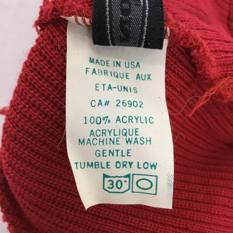 バートン BURTON 帽子 ニット帽 USA製 ビーニー ワンポイント 赤 / レッド / red メンズ USED 古着 中古 10152435