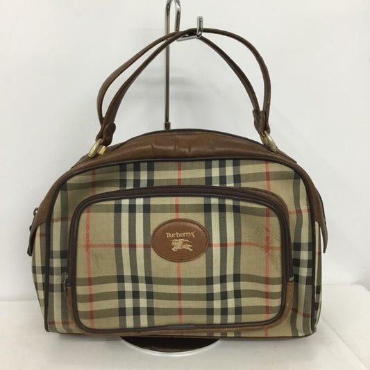 バーバリーズ BURBERRYS ハンドバッグ ハンドバッグ ノバチェック 総柄 茶 / ブラウン / brown X ベージュ / ベージュ / beige レディース USED 古着 中古 10152447