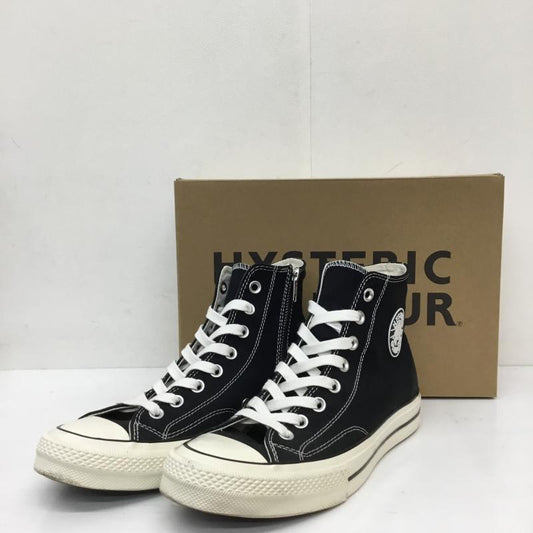 ヒステリックグラマー HYSTERIC GLAMOUR スニーカー スニーカー サイドジップ　ハイカットスニーカー 27.0cm ロゴ、文字 白 / ホワイト / white X 黒 / ブラック / black メンズ USED 古着 中古 10152451