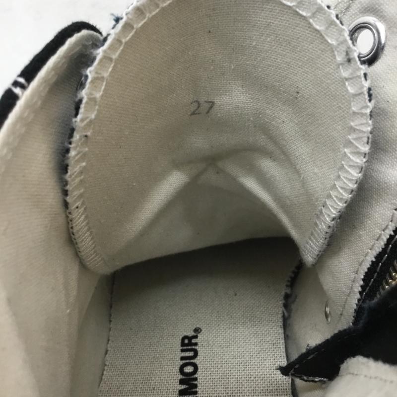ヒステリックグラマー HYSTERIC GLAMOUR スニーカー スニーカー サイドジップ　ハイカットスニーカー 27.0cm ロゴ、文字 白 / ホワイト / white X 黒 / ブラック / black メンズ USED 古着 中古 10152451