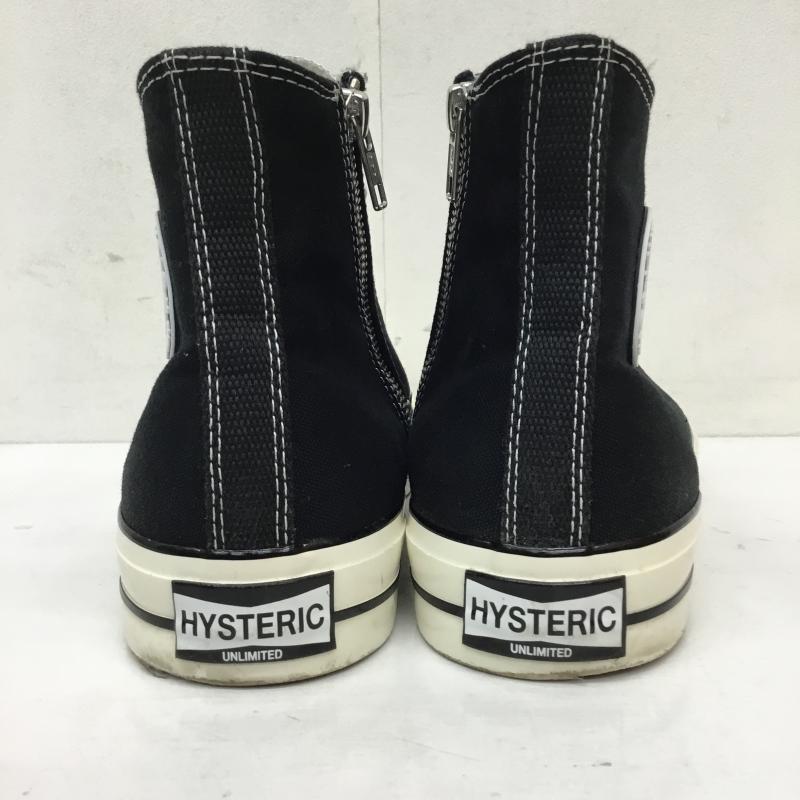 ヒステリックグラマー HYSTERIC GLAMOUR スニーカー スニーカー サイドジップ　ハイカットスニーカー 27.0cm ロゴ、文字 白 / ホワイト / white X 黒 / ブラック / black メンズ USED 古着 中古 10152451