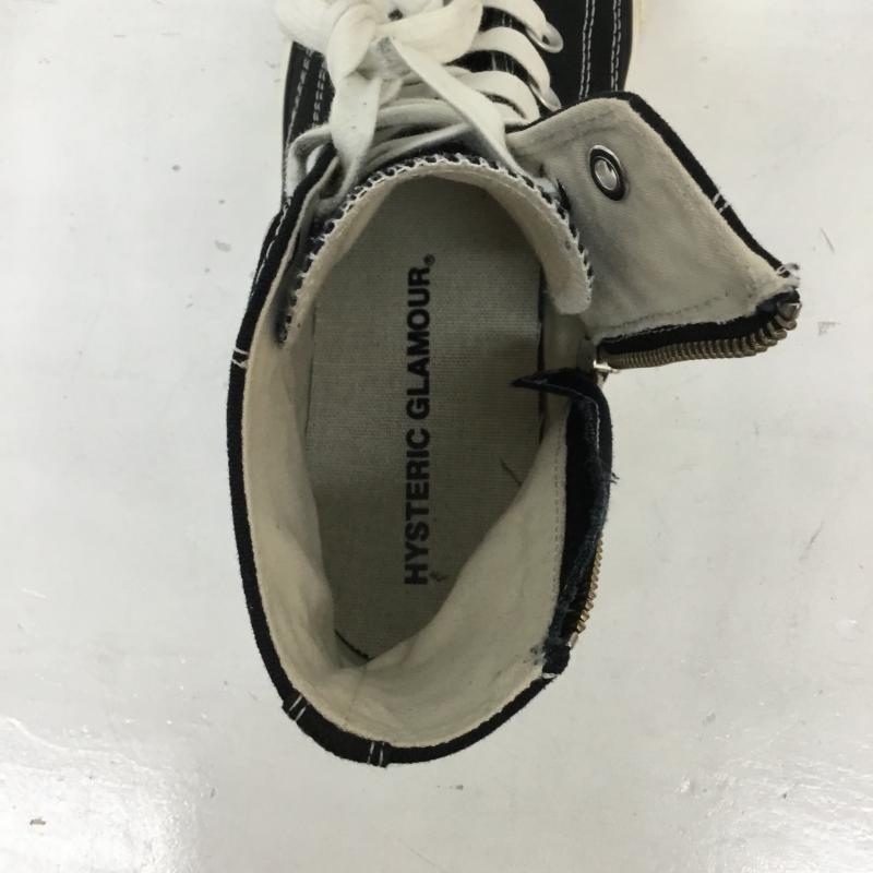 ヒステリックグラマー HYSTERIC GLAMOUR スニーカー スニーカー サイドジップ　ハイカットスニーカー 27.0cm ロゴ、文字 白 / ホワイト / white X 黒 / ブラック / black メンズ USED 古着 中古 10152451