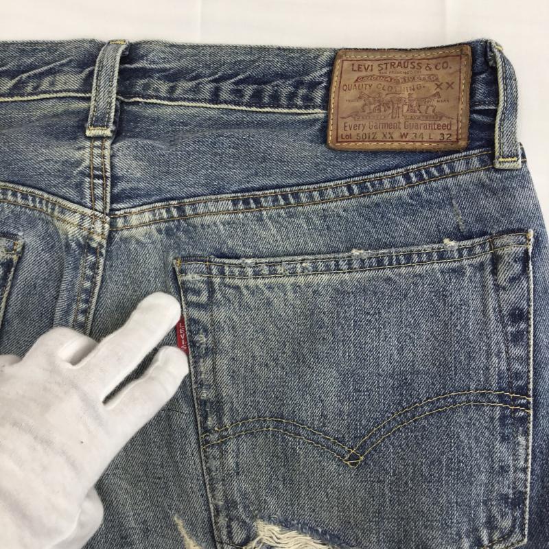 リーバイス Levi s パンツ デニム、ジーンズ 50154-0077 501ZXX 1954年モデル 復刻版 34 ダメージ加工 インディゴ / インディゴ / Indigo メンズ USED 古着 中古 10152452
