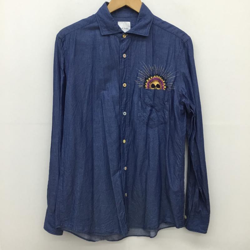 ポールスミス Paul Smith シャツ、ブラウス 長袖 PF-WR-64590 M ワンポイント インディゴ / インディゴ / Indigo メンズ USED 古着 中古 10152461