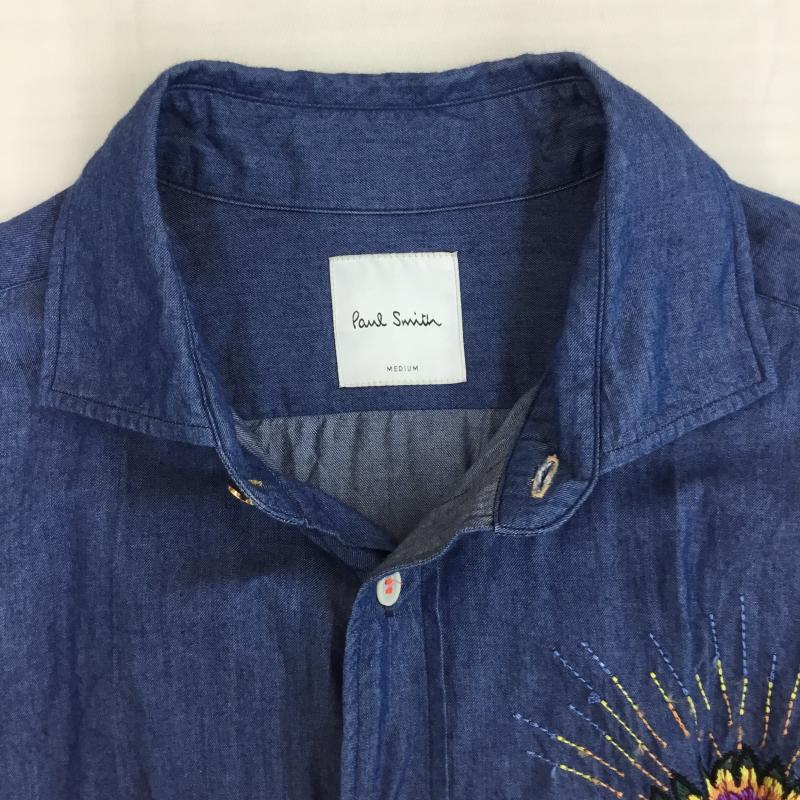 ポールスミス Paul Smith シャツ、ブラウス 長袖 PF-WR-64590 M ワンポイント インディゴ / インディゴ / Indigo メンズ USED 古着 中古 10152461
