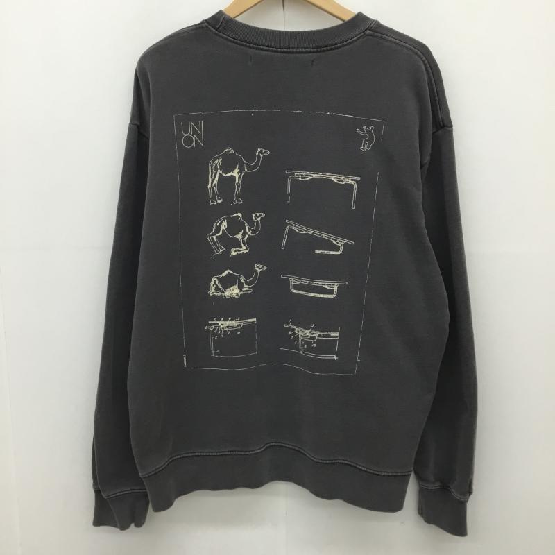ユニオン UNION トレーナー 長袖 L ロゴ、文字 チャコールグレー / チャコールグレー / メンズ USED 古着 中古 10152464