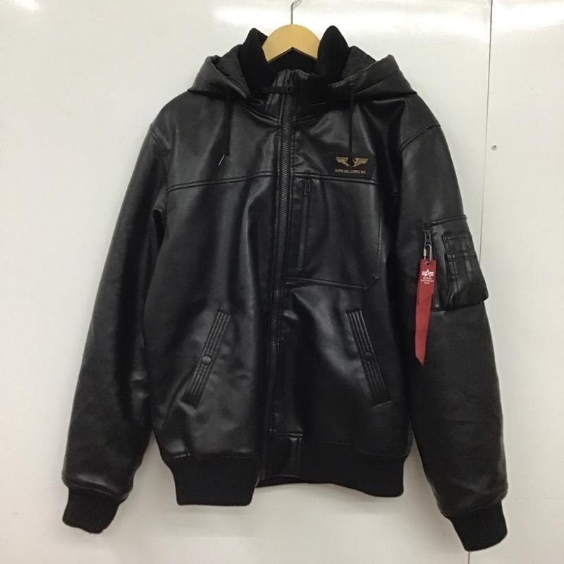 アルファインダストリー Alpha Industries ジャケット、上着 ジャンパー、ブルゾン ジップアップジャケットパーカー アウター XL ロゴ、文字 黒 / ブラック / black メンズ USED 古着 中古 10152471