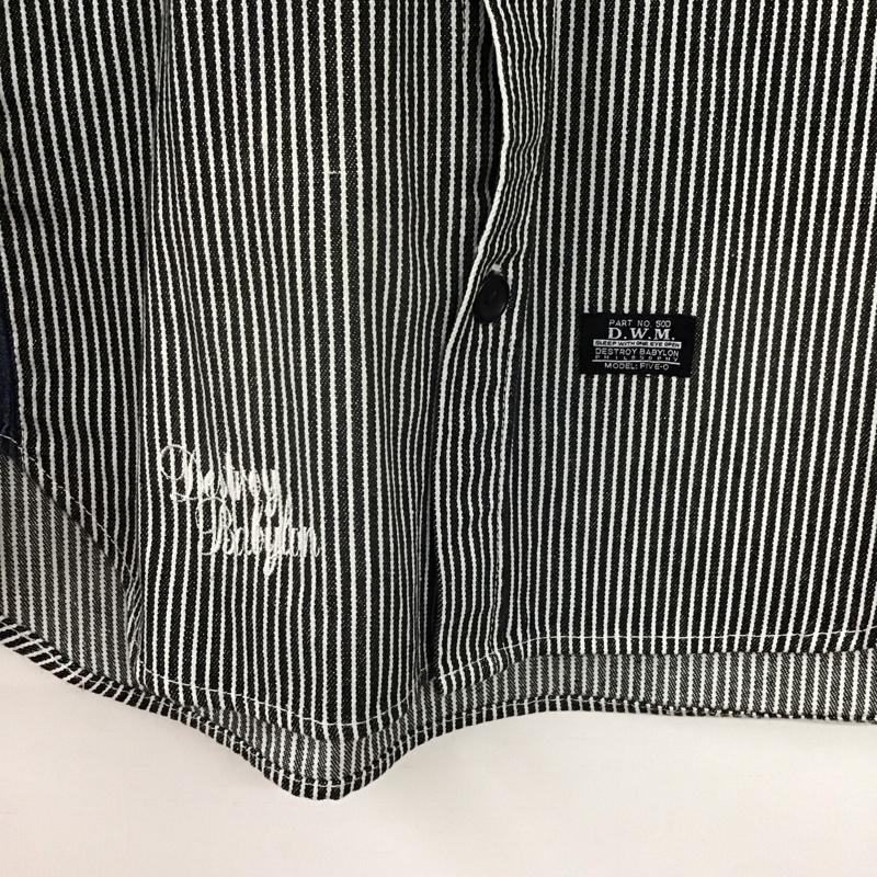 ダッピーズ DUPPIES シャツ、ブラウス 長袖 長袖シャツ ストライプシャツ カラーシャツ 42 ストライプ 白 / ホワイト / white X 黒 / ブラック / black X インディゴ / インディゴ / Indigo メンズ USED 古着 中古 10152475
