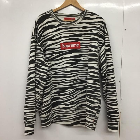 シュプリーム Supreme トレーナー 長袖 22AW BoxLogoCrewneckSweatshirtZebra トレーナー L ヒョウ柄・レオパード柄 白 / ホワイト / white X 黒 / ブラック / black メンズ USED 古着 中古 10152482