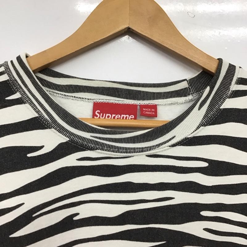 シュプリーム Supreme トレーナー 長袖 22AW BoxLogoCrewneckSweatshirtZebra トレーナー L ヒョウ柄・レオパード柄 白 / ホワイト / white X 黒 / ブラック / black メンズ USED 古着 中古 10152482