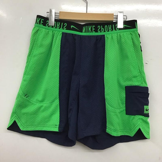 ナイキ NIKE パンツ ショートパンツ cj7646-410 ランニングパンツ スポーツウェア L ロゴ、文字 紺 / ネイビー / navy X 薄緑 / ライトグリーン / メンズ USED 古着 中古 10152496
