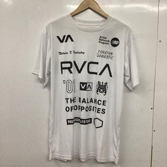 ルーカ RVCA Tシャツ 半袖 半袖カットソー プリントTシャツ クルーネックカットソー M ロゴ、文字 白 / ホワイト / white メンズ USED 古着 中古 10152504