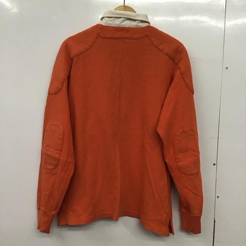 ポロバイラルフローレン Polo by RALPH LAUREN ポロシャツ 長袖 長袖ポロシャツ 長袖カットソー カラーシャツ M ロゴ、文字 橙 / オレンジ / orange メンズ USED 古着 中古 10152508