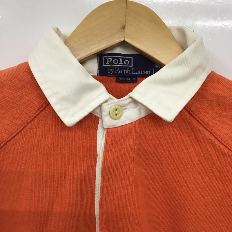 ポロバイラルフローレン Polo by RALPH LAUREN ポロシャツ 長袖 長袖ポロシャツ 長袖カットソー カラーシャツ M ロゴ、文字 橙 / オレンジ / orange メンズ USED 古着 中古 10152508