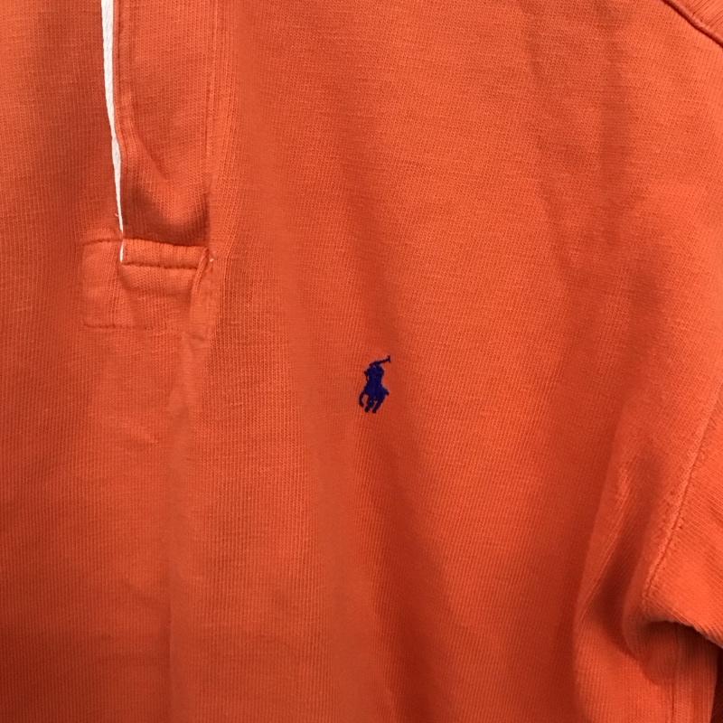 ポロバイラルフローレン Polo by RALPH LAUREN ポロシャツ 長袖 長袖ポロシャツ 長袖カットソー カラーシャツ M ロゴ、文字 橙 / オレンジ / orange メンズ USED 古着 中古 10152508