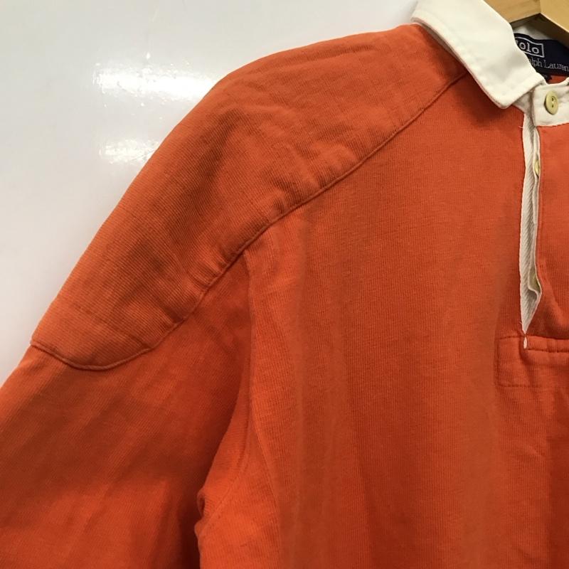 ポロバイラルフローレン Polo by RALPH LAUREN ポロシャツ 長袖 長袖ポロシャツ 長袖カットソー カラーシャツ M ロゴ、文字 橙 / オレンジ / orange メンズ USED 古着 中古 10152508