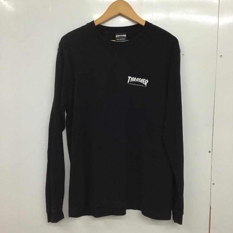 スラッシャー THRASHER カットソー 長袖 半袖カットソー プリントTシャツ クルーネックカットソー M ロゴ、文字 黒 / ブラック / black メンズ USED 古着 中古 10152513
