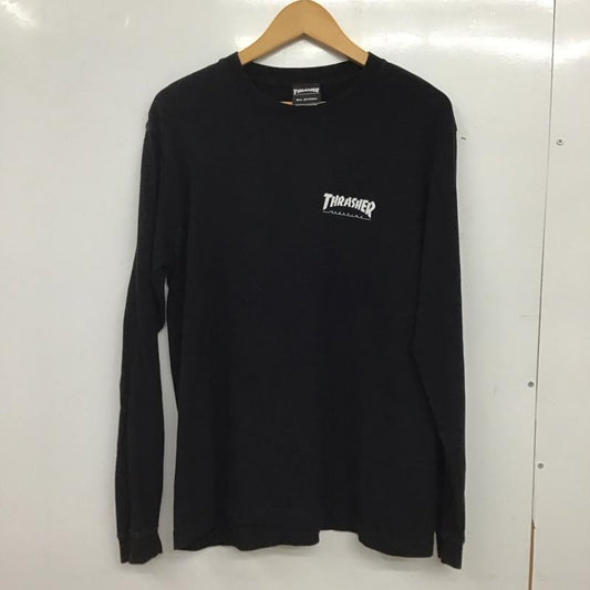 スラッシャー THRASHER カットソー 長袖 半袖カットソー プリントTシャツ クルーネックカットソー M ロゴ、文字 黒 / ブラック / black メンズ USED 古着 中古 10152513