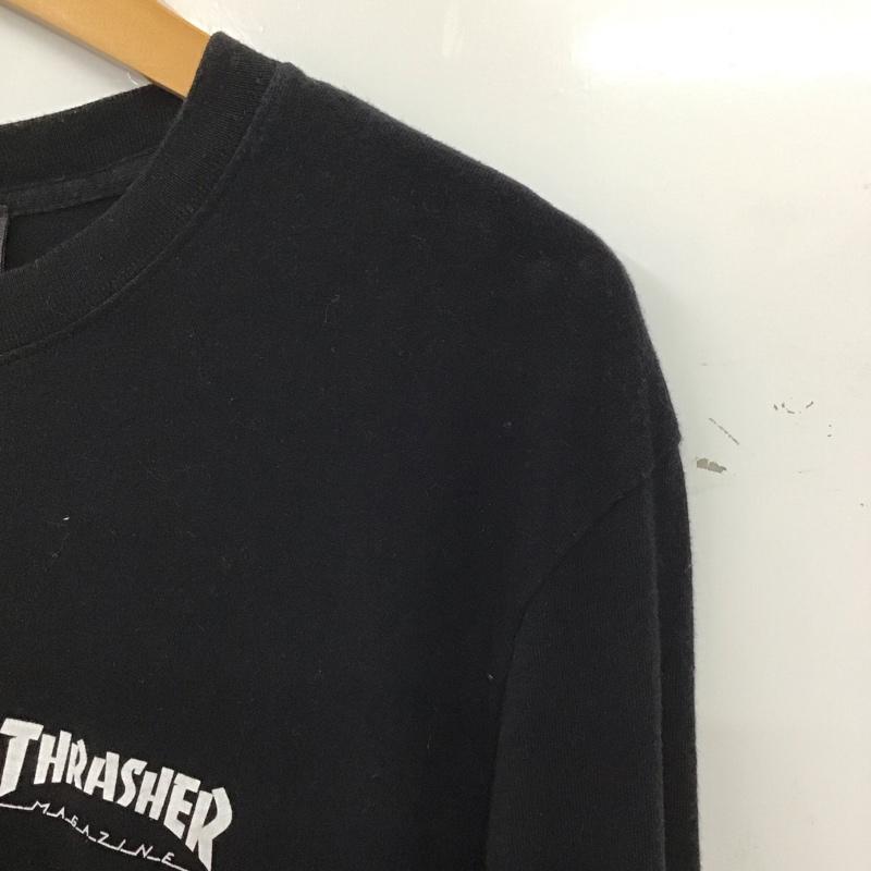 スラッシャー THRASHER カットソー 長袖 半袖カットソー プリントTシャツ クルーネックカットソー M ロゴ、文字 黒 / ブラック / black メンズ USED 古着 中古 10152513