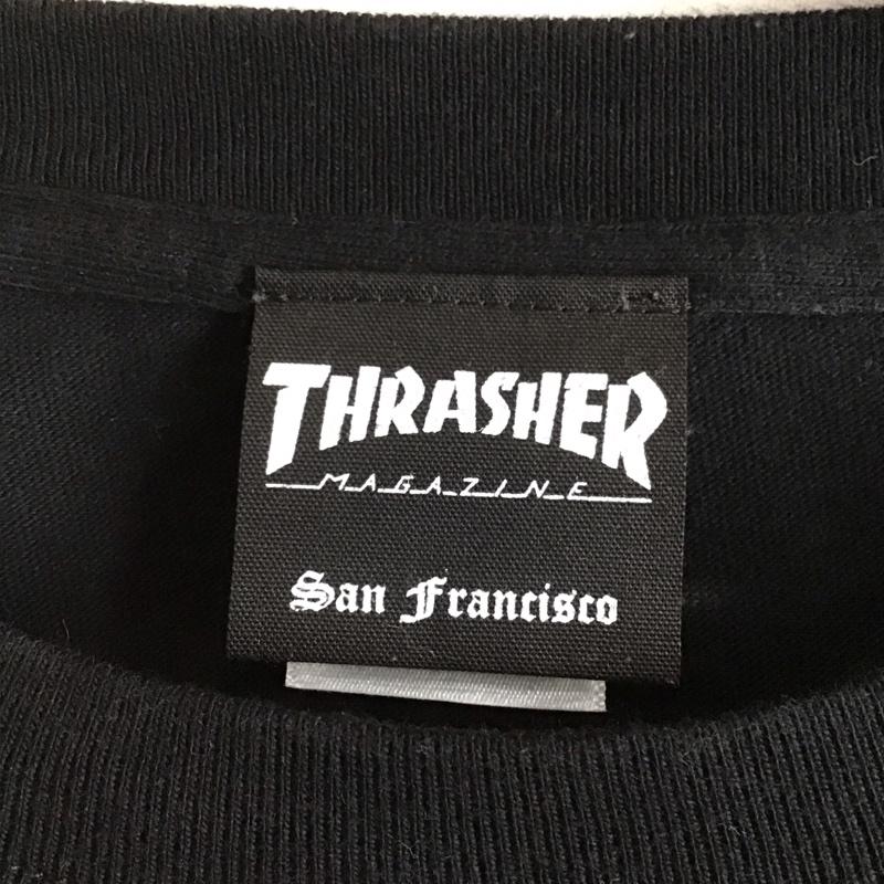 スラッシャー THRASHER カットソー 長袖 半袖カットソー プリントTシャツ クルーネックカットソー M ロゴ、文字 黒 / ブラック / black メンズ USED 古着 中古 10152513