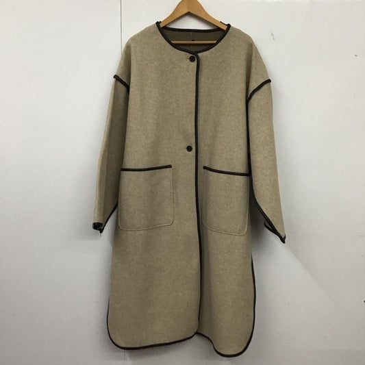カスタネ Kastane コート コート一般 ロングコート ノーカラージャケット アウター FREE 無地 ベージュ / ベージュ / beige レディース USED 古着 中古 10152515