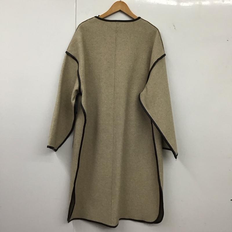 カスタネ Kastane コート コート一般 ロングコート ノーカラージャケット アウター FREE 無地 ベージュ / ベージュ / beige レディース USED 古着 中古 10152515