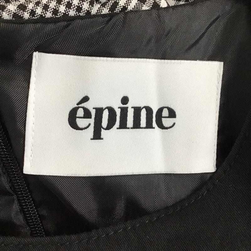 エピヌ epine ワンピース ロングスカート 長袖ロングワンピース フレアスカート チェック 白 / ホワイト / white X 黒 / ブラック / black レディース USED 古着 中古 10152518
